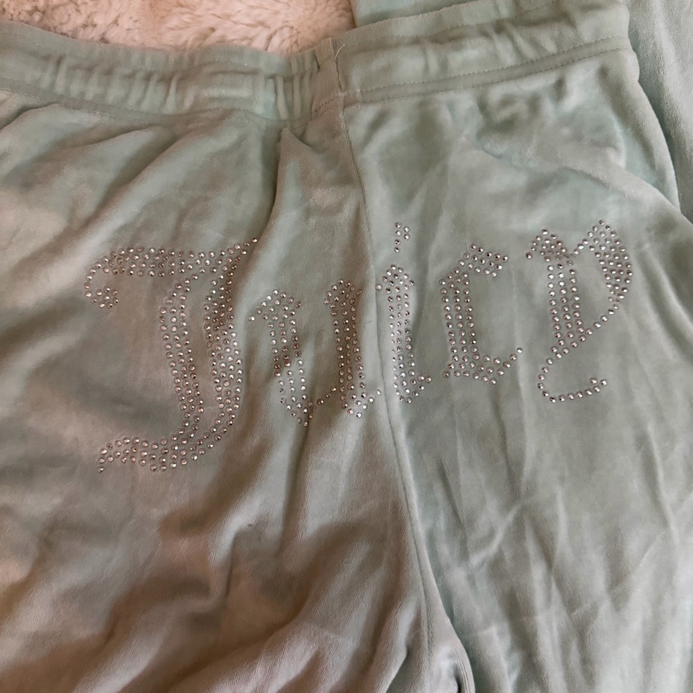 Juicy Couture Velour Track Pants Green
